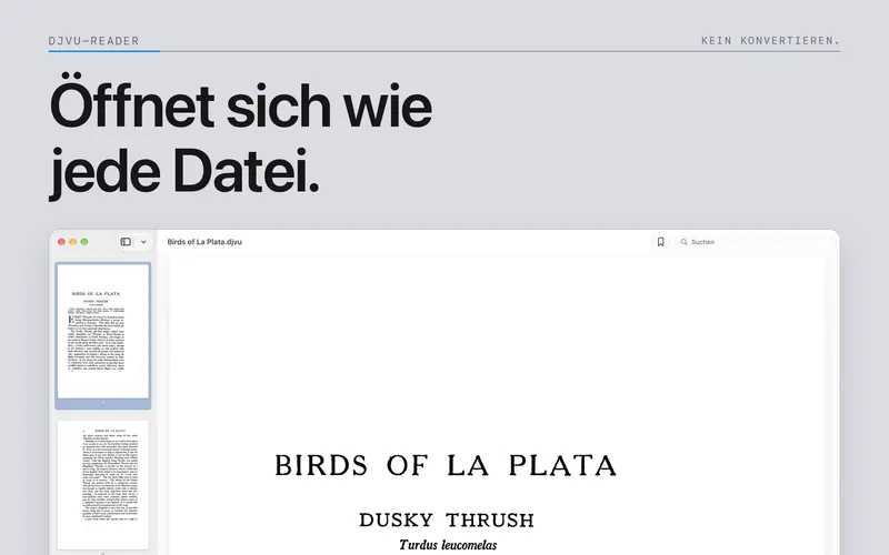 Seitennavigation und Zoom im Mac-Reader.
