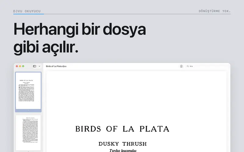 Mac okuyucuda sayfa gezinme ve yakınlaştırma denetimleri.